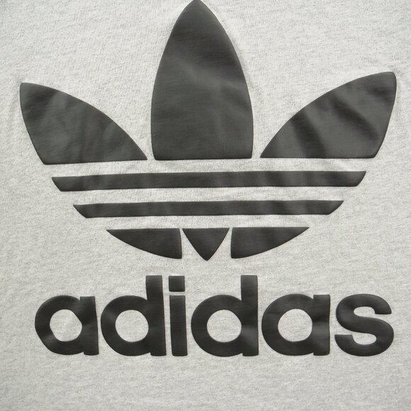Adidas Shirt Mens Medium Gray Graphic Print Crew Neck Short Sleeve Active Gym - Picture 4 of 15